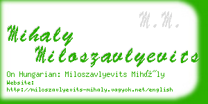 mihaly miloszavlyevits business card